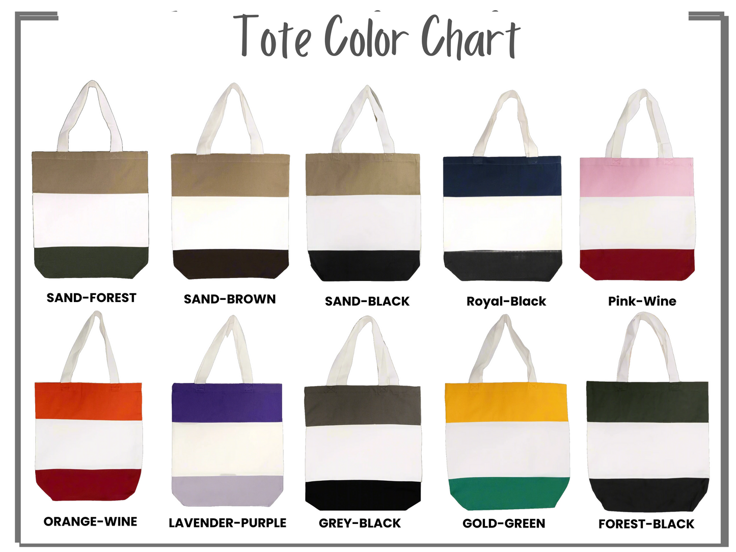 Custom Embroidered Tote Bag - Your Logo or Image Embroidered on Tri-Color Canvas Tote Bag - Rezilliant Apparel