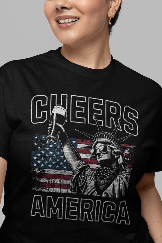 Cheers America, Funny Sarcastic Beer Shirt, Gift for Her, Gift for Him, Funny Beer T Shirt Holiday Gift, Sarcastic TShirt - Rezilliant Apparel