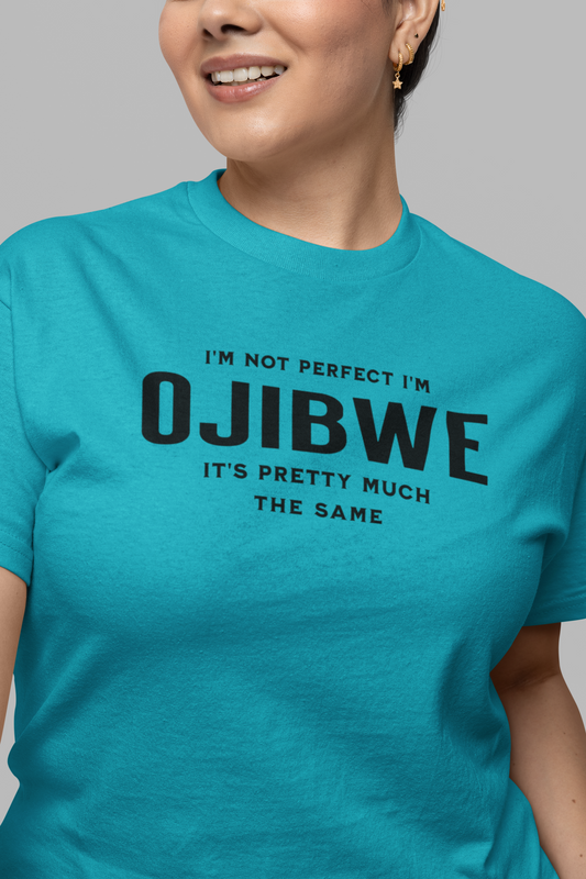 I'm Not Perfect I'm Ojibwe Tee, gift shirt, Native American Shirt, Funny Native Sarcastic Tee, Gift for Her, Gift for Him, Funny T Shirt Tee, Native American Shirt, Funny Native Sarcastic Tee, Funny T Shirt - Rezilliant Apparel