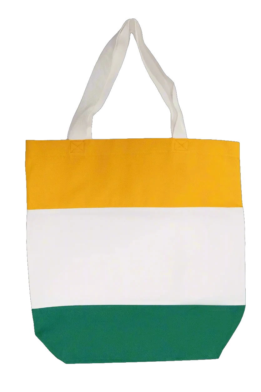 Custom Embroidered Tote Bag - Your Logo or Image Embroidered on Tri-Color Canvas Tote Bag - Rezilliant Apparel