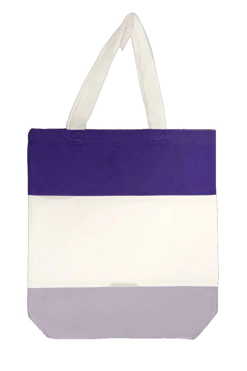 Custom Embroidered Tote Bag - Your Logo or Image Embroidered on Tri-Color Canvas Tote Bag - Rezilliant Apparel