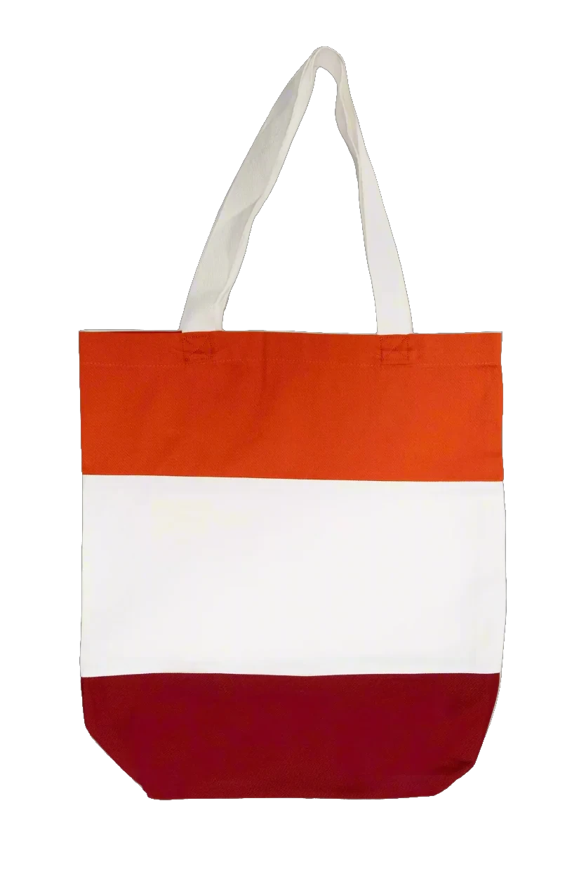 Custom Embroidered Tote Bag - Your Logo or Image Embroidered on Tri-Color Canvas Tote Bag - Rezilliant Apparel