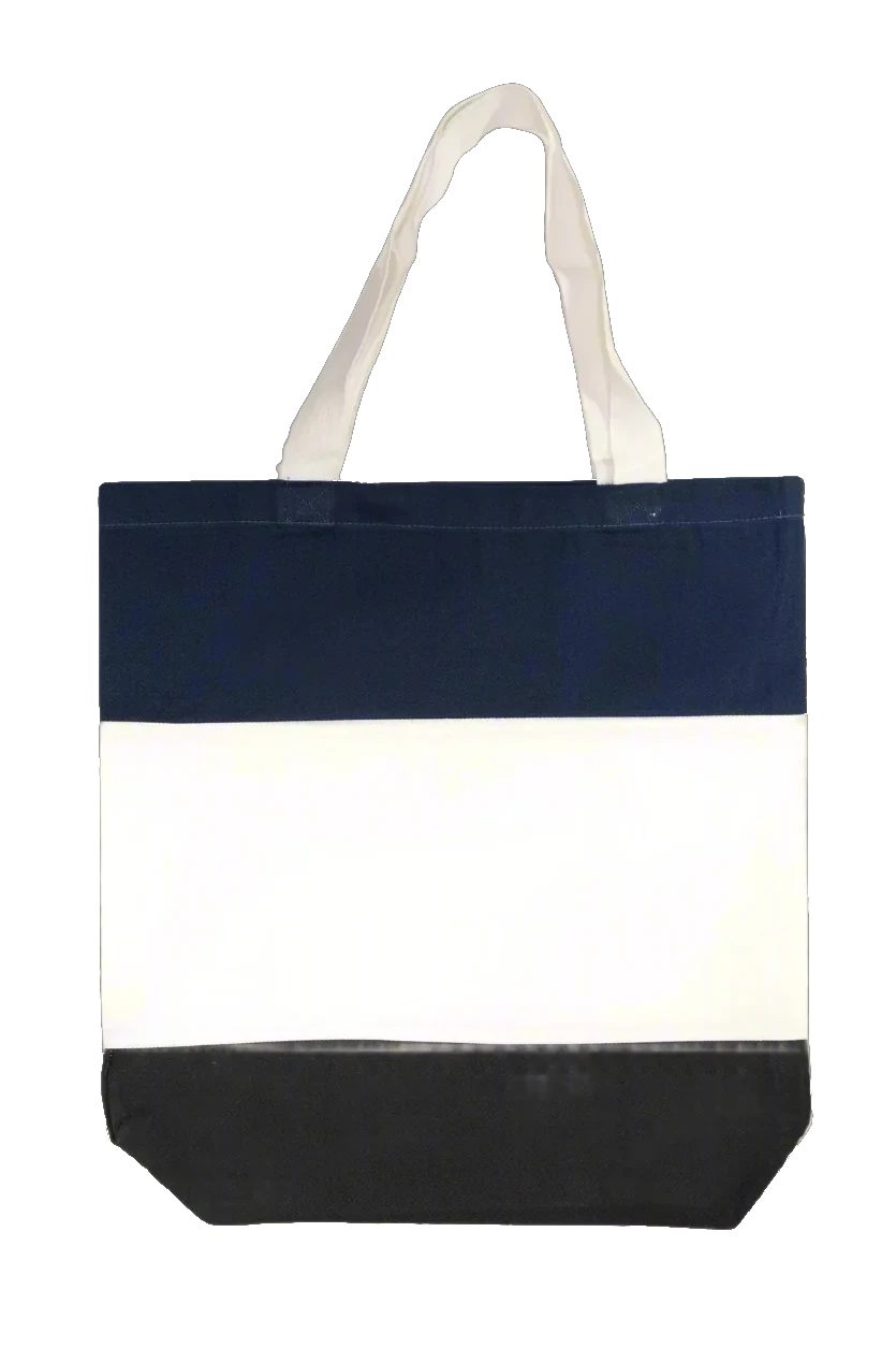 Custom Embroidered Tote Bag - Your Logo or Image Embroidered on Tri-Color Canvas Tote Bag - Rezilliant Apparel