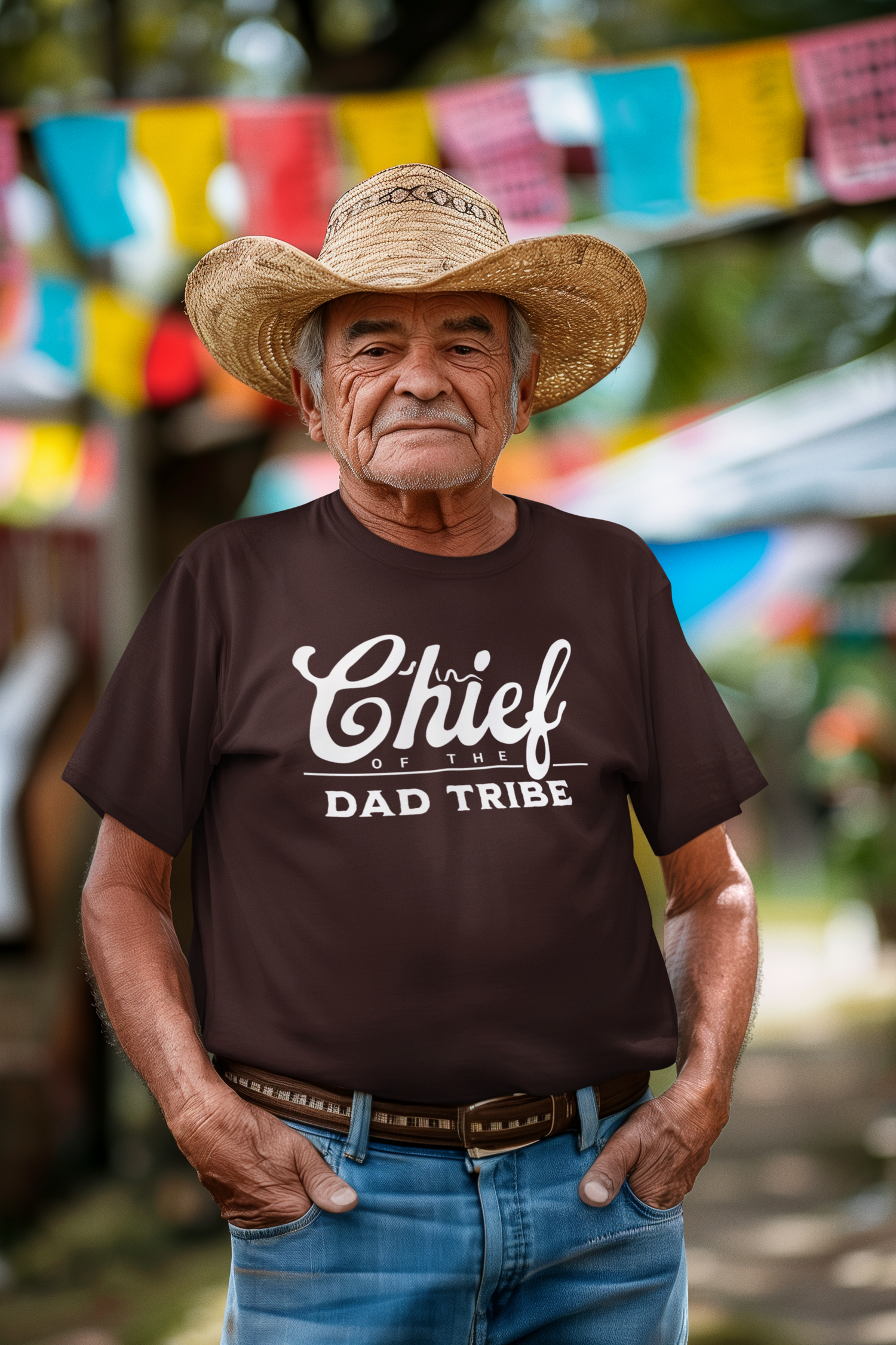Chief of the Dad Tribe Father's Day T-Shirt Tribal Design Gift for Dad Unique Father's Day Present - Rezilliant Apparel