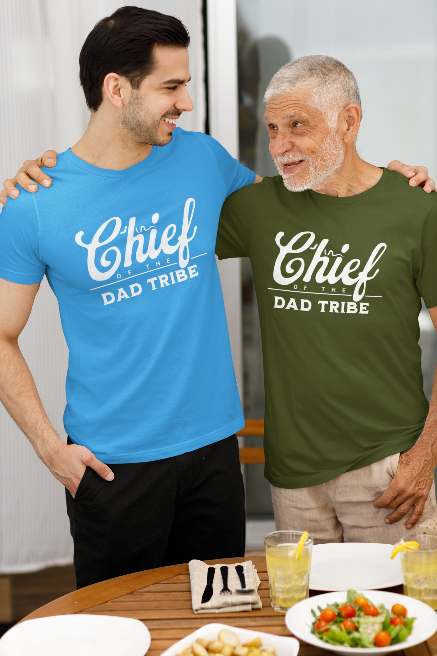 Chief of the Dad Tribe Father's Day T-Shirt Tribal Design Gift for Dad Unique Father's Day Present - Rezilliant Apparel