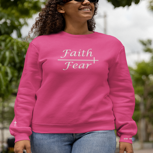 Faith Over Fear Pslams 118:6 Embroidered Sweatshirt