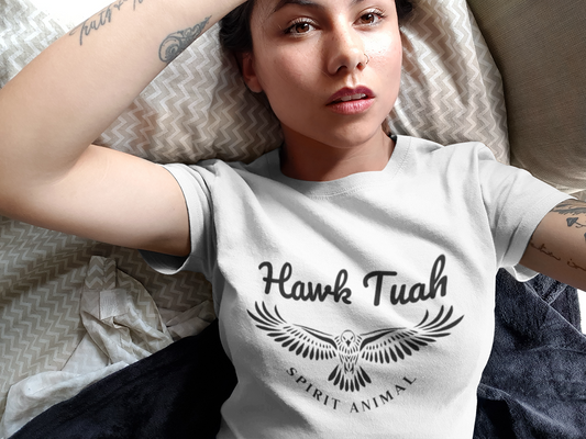 Hawk Tuah Spirit Animal Native American T Shirt funny viral TikTok Shirt (Multiple Color Options) - Rezilliant Apparel