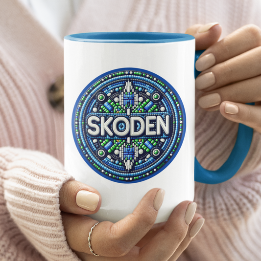 SKODEN 11 oz or 15 oz Coffee Mug – Double-Sided Mug with Native American Mosaic Beaded Image SKODEN - Rezilliant Apparel