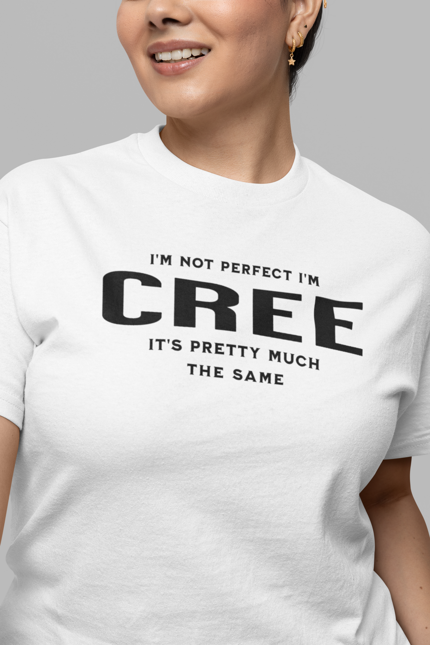 I'm Not Perfect I'm Cree Tee, gift shirt, Native American Shirt, Funny Native Sarcastic Tee, Gift for Her, Gift for Him, Funny T Shirt Tee, Native American Shirt, Funny Native Sarcastic Tee, Funny T Shirt - Rezilliant Apparel