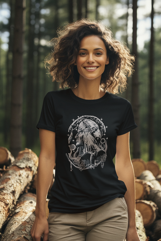 Shaman and Raven Native American Embroidered Shirt - Rezilliant Apparel