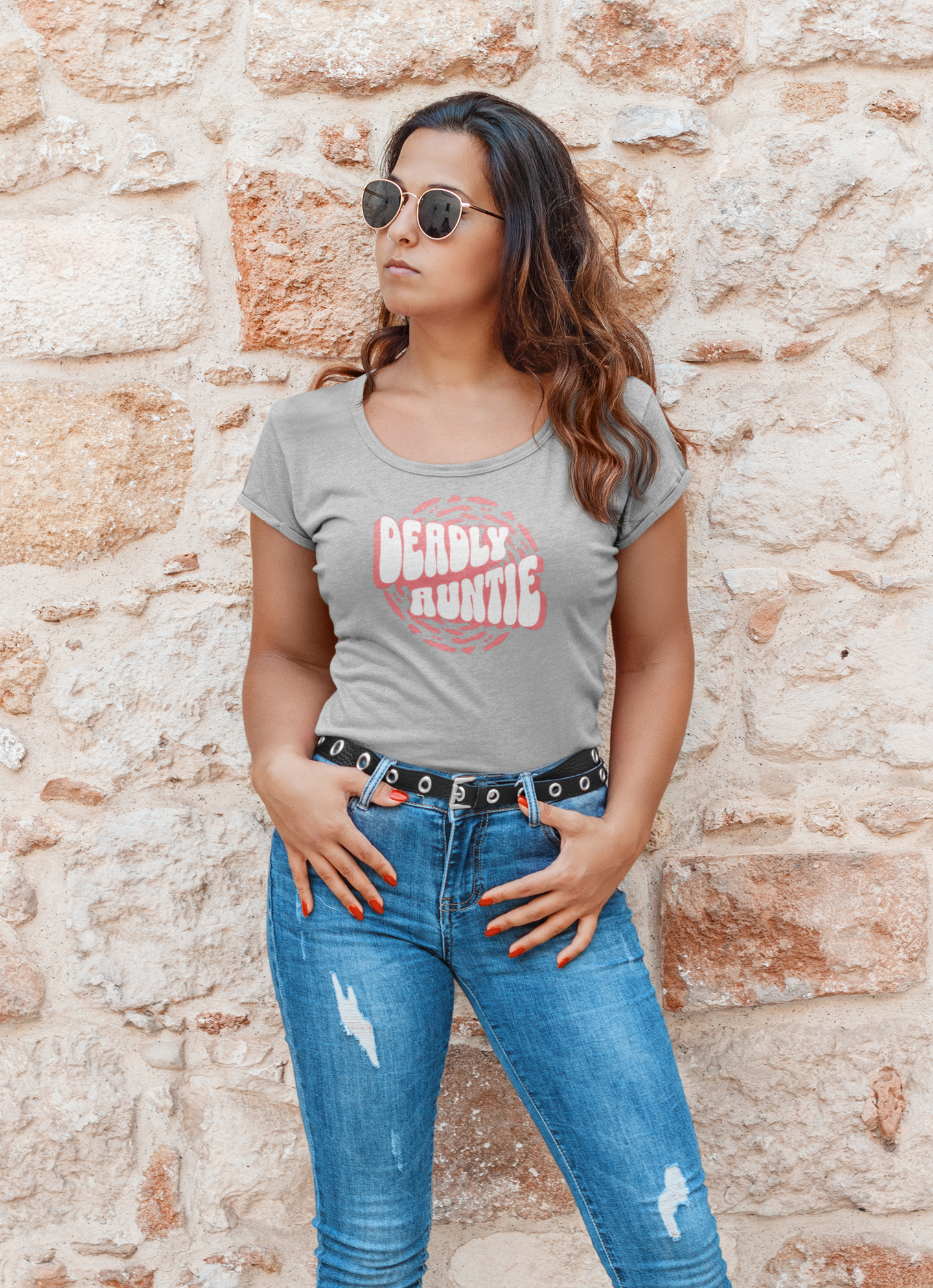 DEADLY AUNTIE –Native American Shirt Scoop Neck (color options) - Rezilliant Apparel