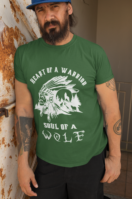Heart of a Warrior Soul of a Wolf Native American Shirt (multiple color options) - Rezilliant Apparel
