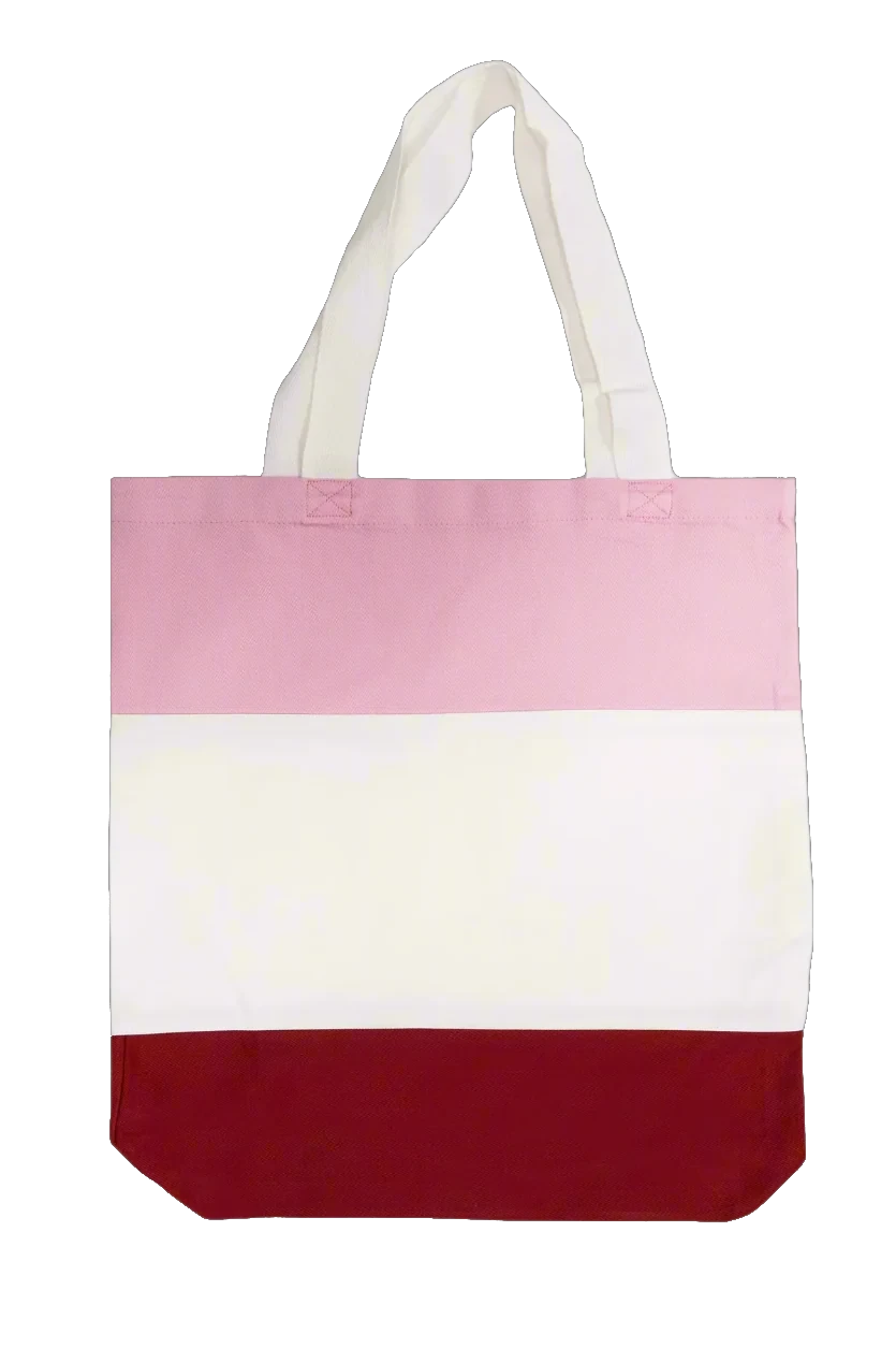 Custom Embroidered Tote Bag - Your Logo or Image Embroidered on Tri-Color Canvas Tote Bag - Rezilliant Apparel