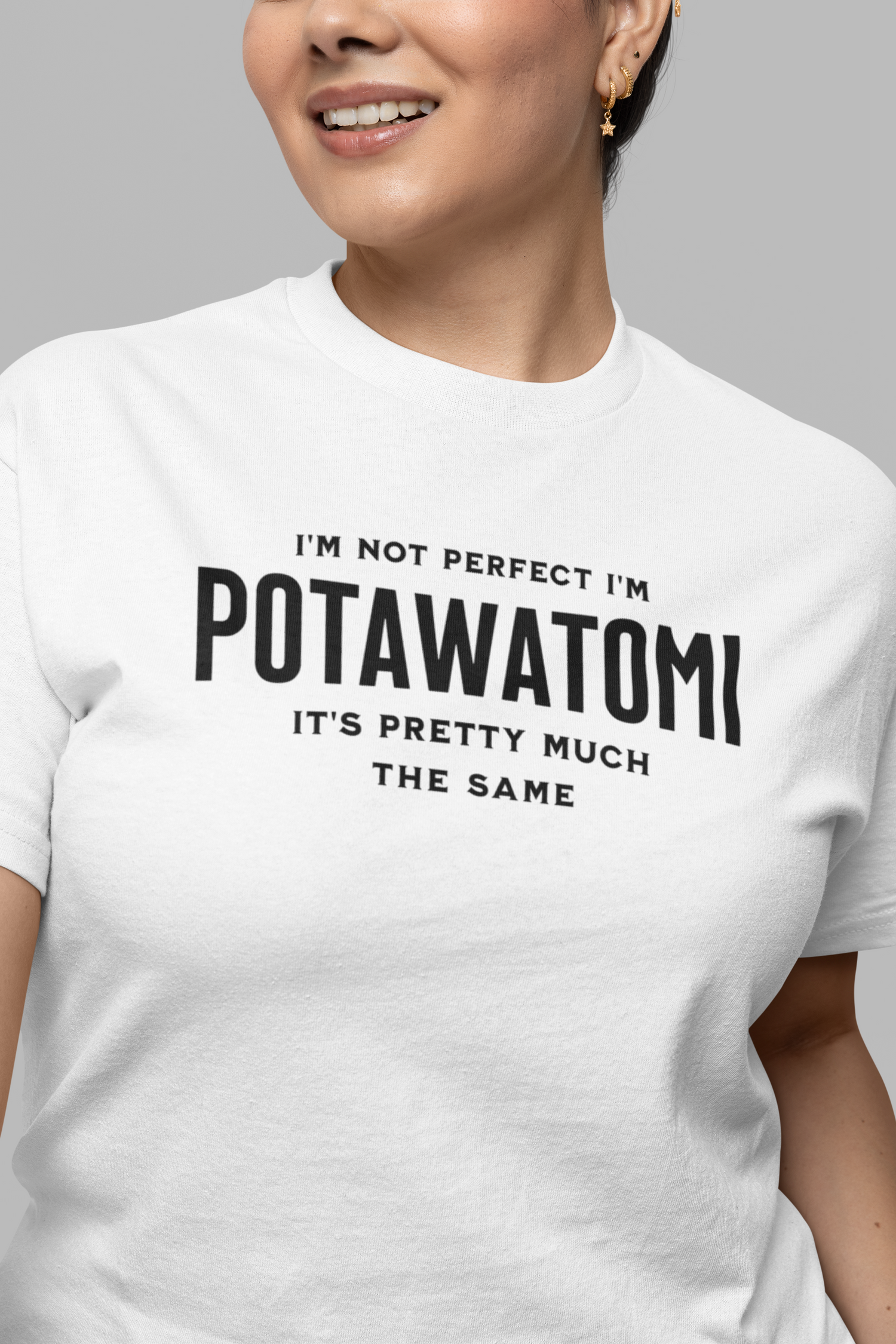 I'm Not Perfect I'm Potawatomi Tee, gift shirt, Native American Shirt, Funny Native Sarcastic Tee, Gift for Her, Gift for Him, Funny T Shirt Tee, Native American Shirt, Funny Native Sarcastic Tee, Funny T Shirt - Rezilliant Apparel